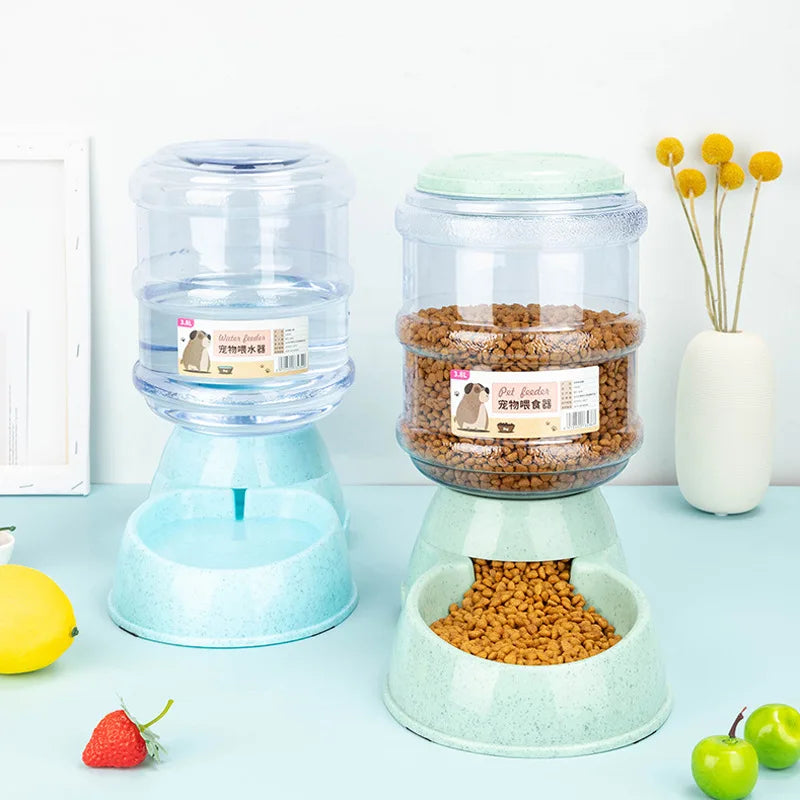 Large Capacity Pet Feeder With Automatic Water Dispenser