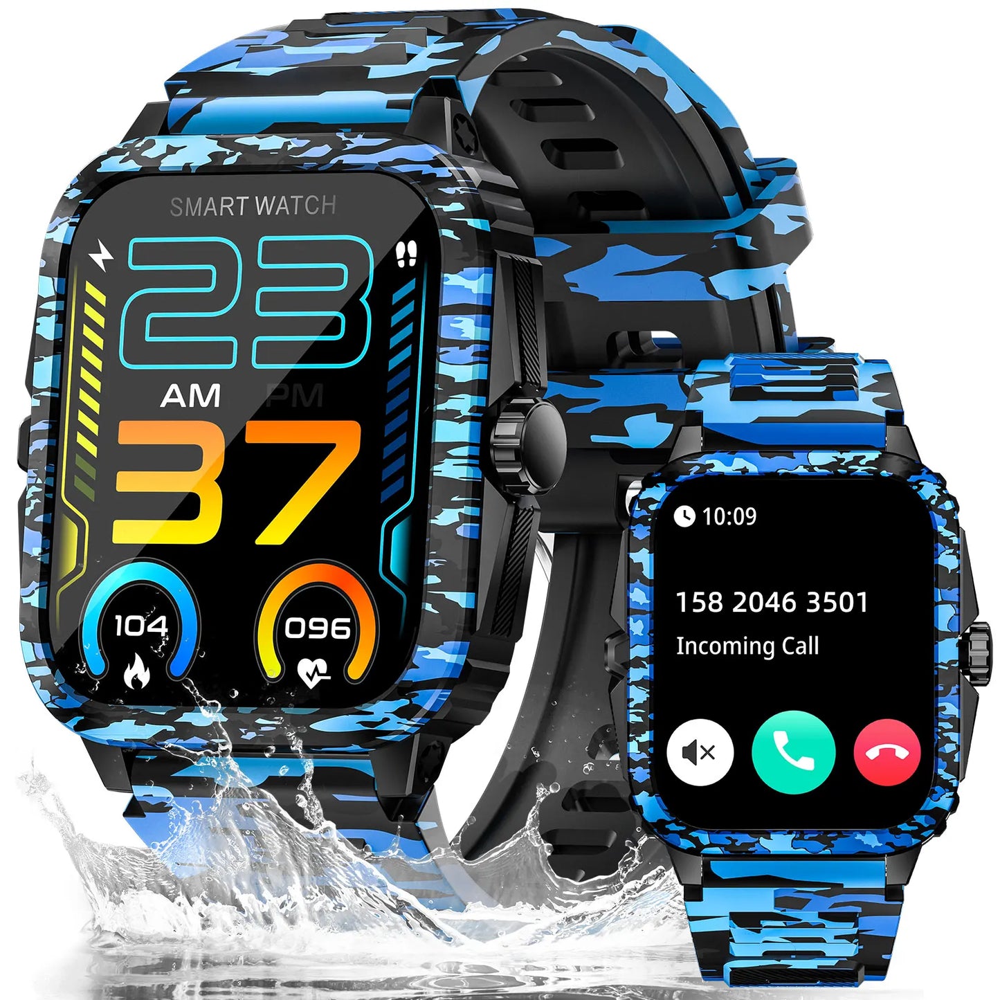 LaNikar KT71 Smart Watch 3ATM Waterproof Fitness Tracker Bluetooth