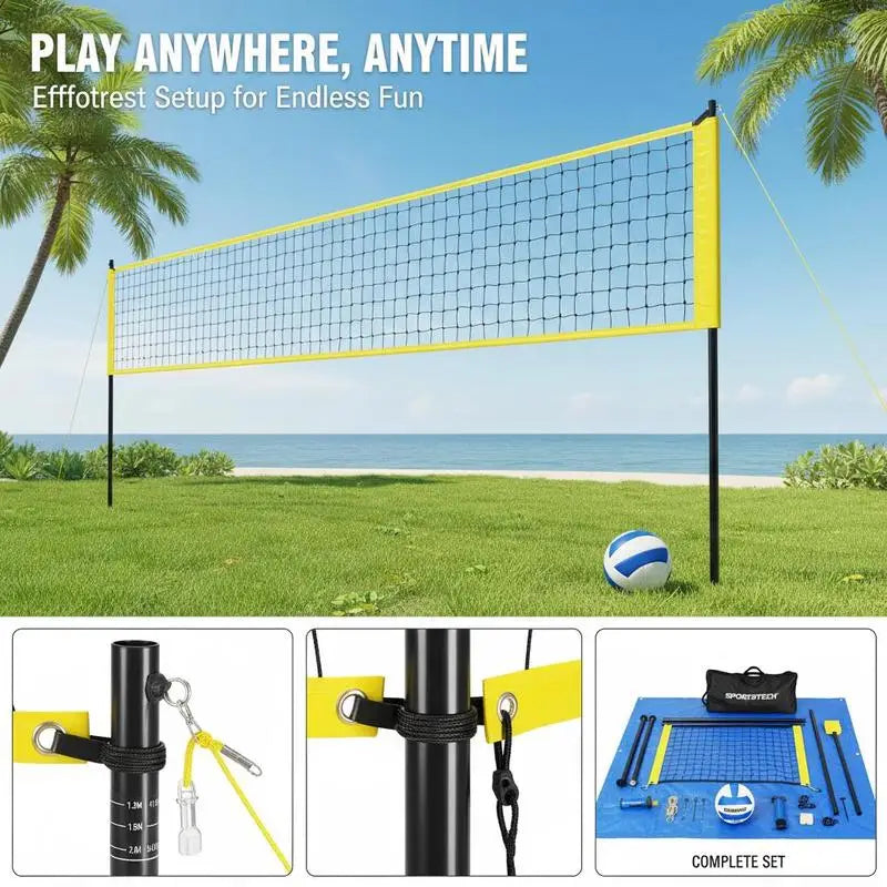 Professional Volleyball Net System With Poles And Pump