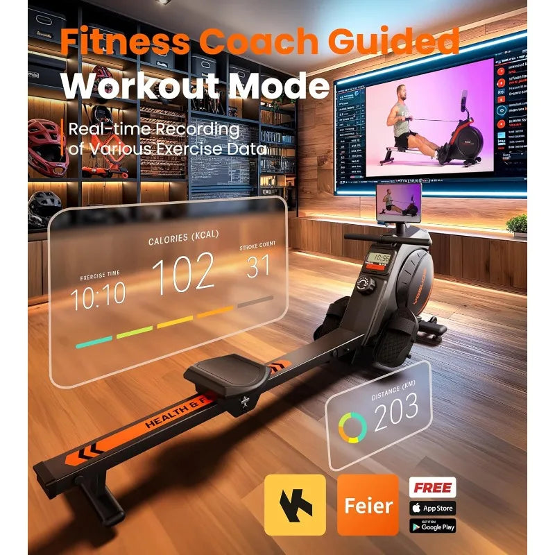 YOSUDA Magnetic Rowing Machine For Home With Bluetooth App Support