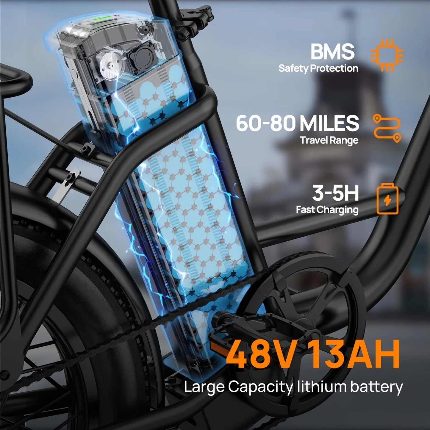 URLIFE 1000W E20 Electric Bike with Removable Battery
