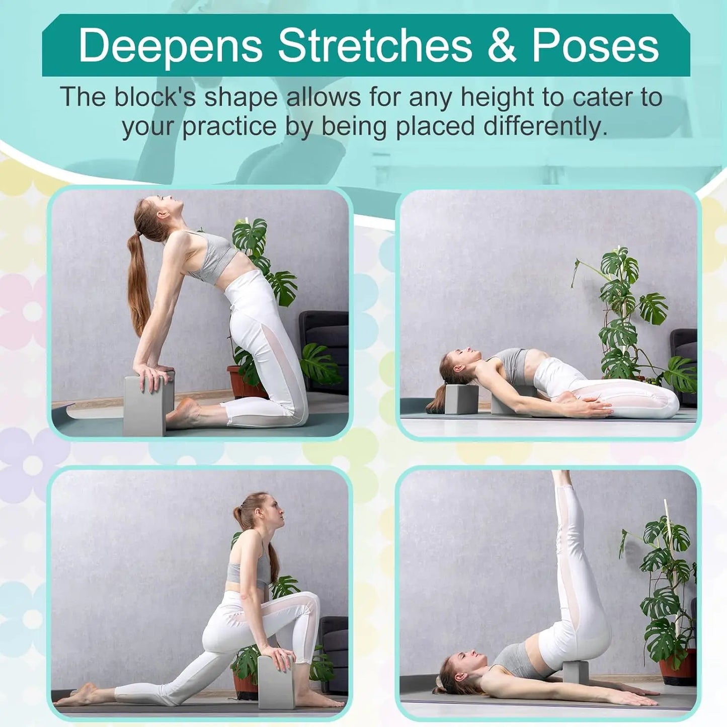 EVA Foam Yoga Blocks and Straps for Stretching and Pilates