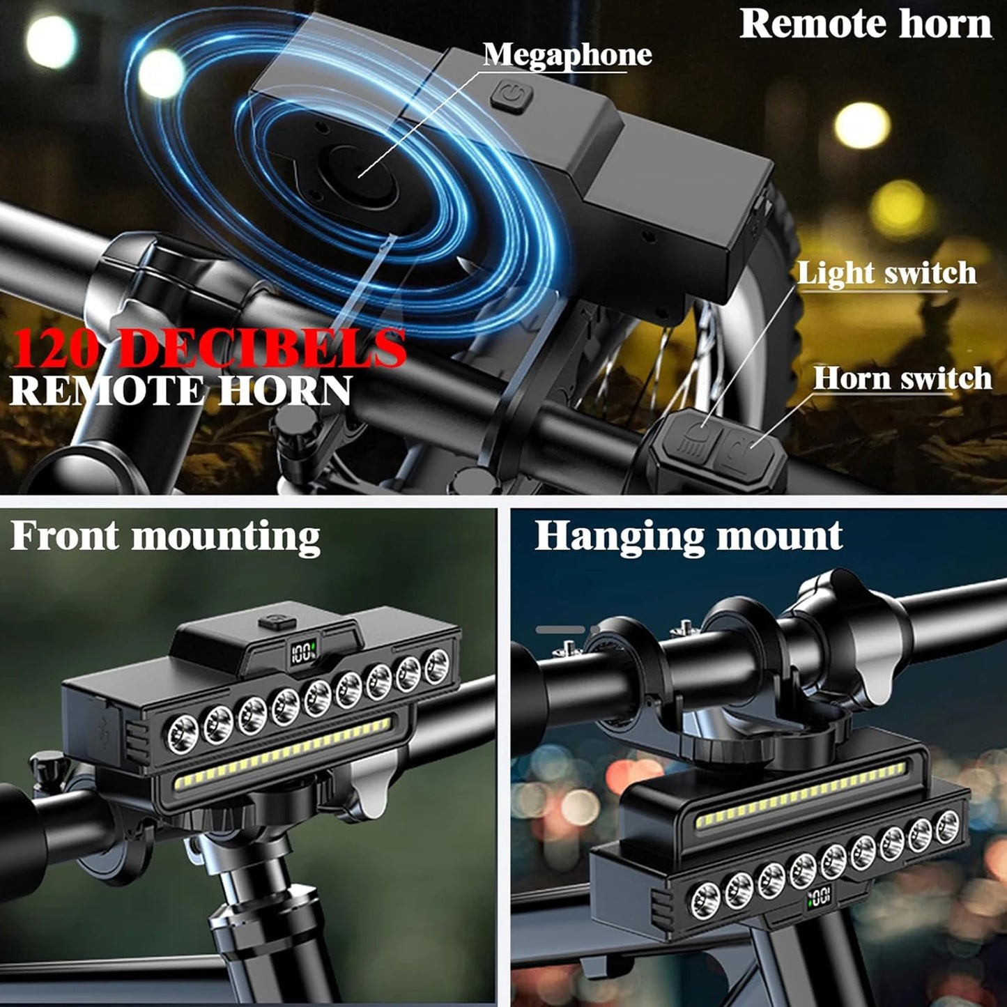 NovaSphere 9 LED Bike Light With 7 Modes IPX5