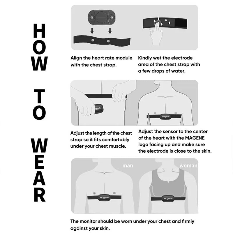 Magene H303 Heart Rate Sensor With Chest Strap Bluetooth ANT