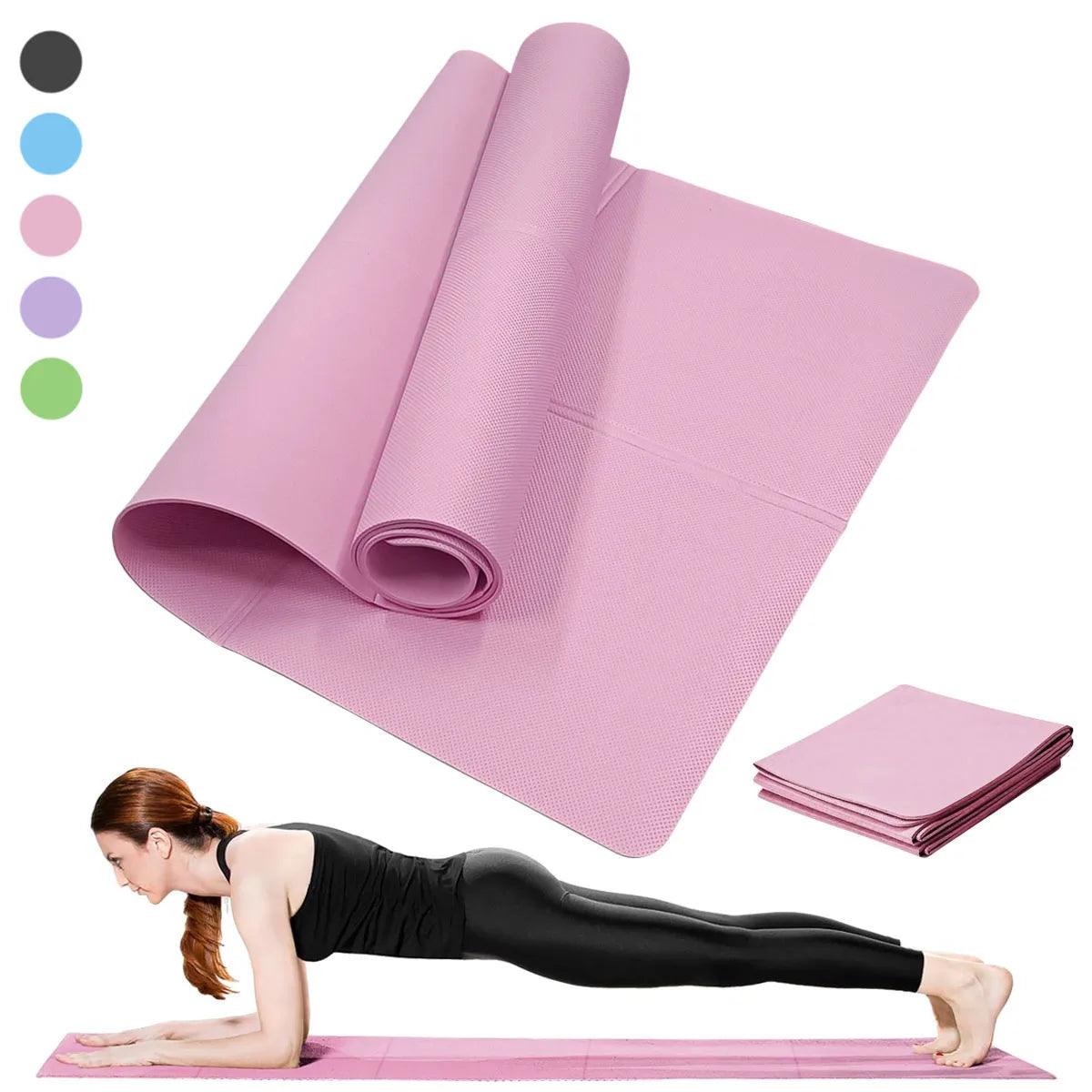 Yoga Mat Non Slip Fitness Pad for Home Gym Travel
