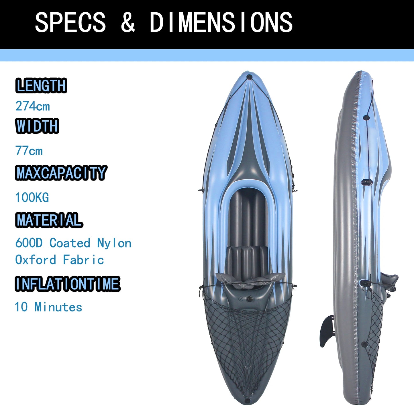 HHSJZWCY Inflatable Fishing Kayak For Lakes And Rivers One Person