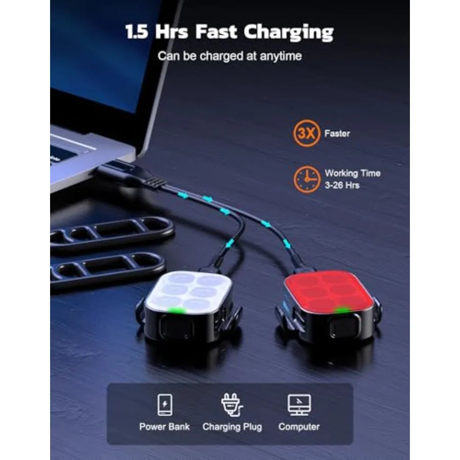 USB Rechargeable Bike Lights Front And Back For Night Riding