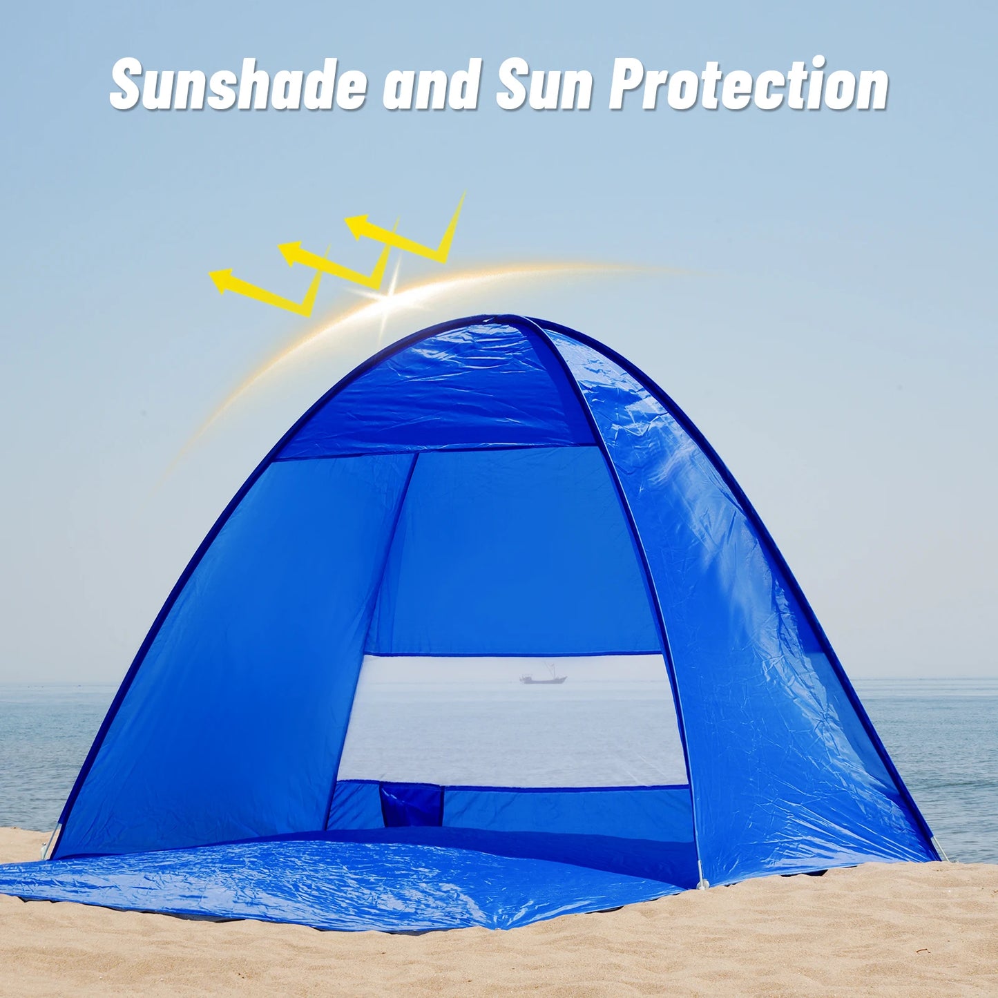 Pakicetus Pop-Up Beach Tent With Carry Bag, Compact Two-Person Design