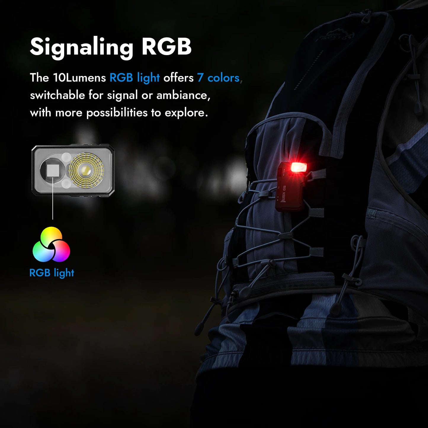 WUBEN G5 RGB Rechargeable EDC Flashlight With Dual Light Sources