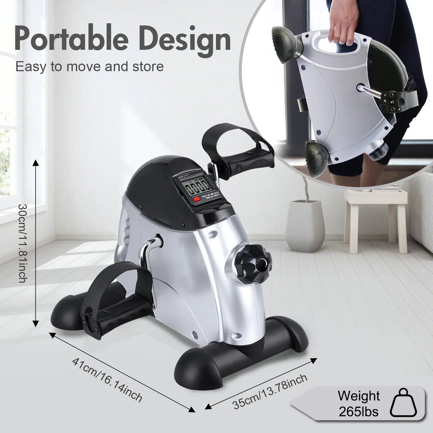 Mini Under Desk Pedal Exerciser Bike With Digital Display Screen