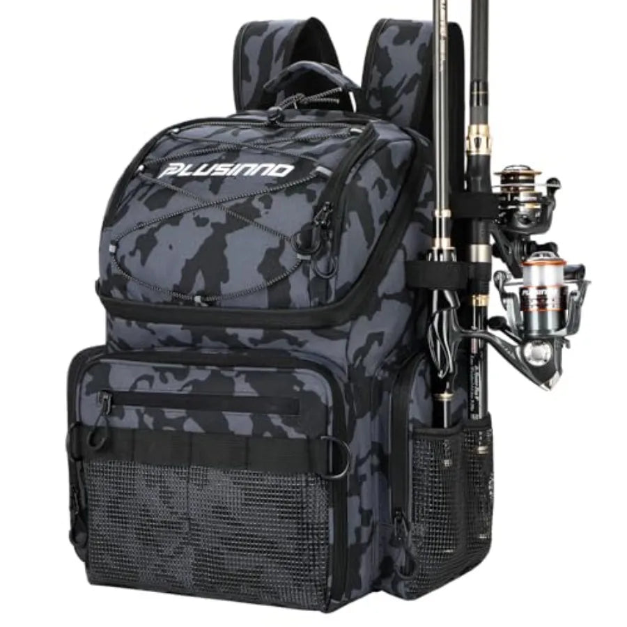 Fishing Cooler Backpack With Rod Holders Water Resistant Tackle Bag
