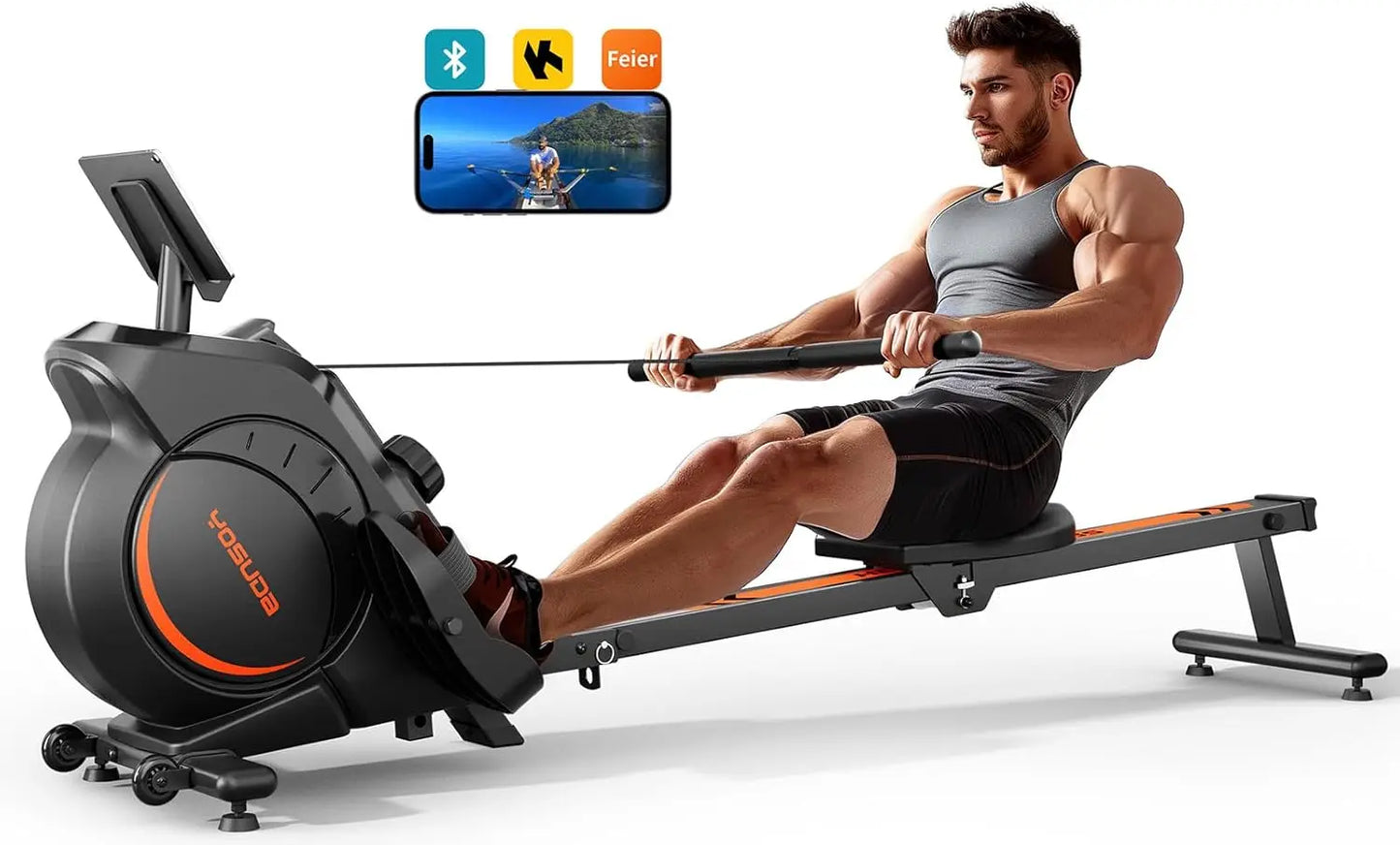 YOSUDA Magnetic Rowing Machine For Home With Bluetooth App Support
