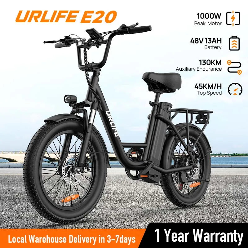 URLIFE 1000W E20 Electric Bike with Removable Battery