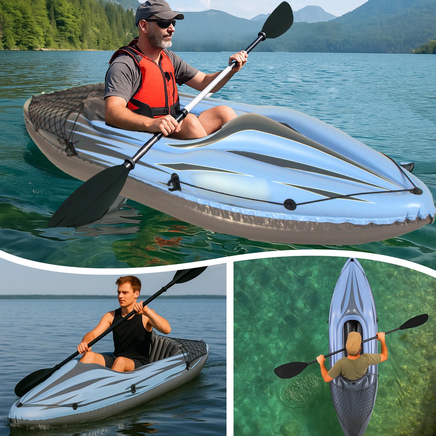 HHSJZWCY Inflatable Fishing Kayak For Lakes And Rivers One Person