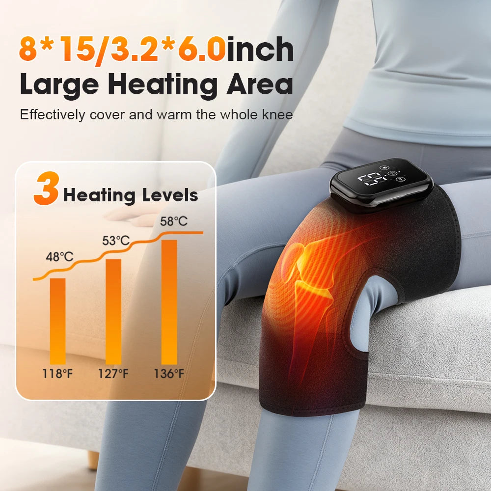 Hailicare Electric Heated Knee Massager With Vibration And Timer