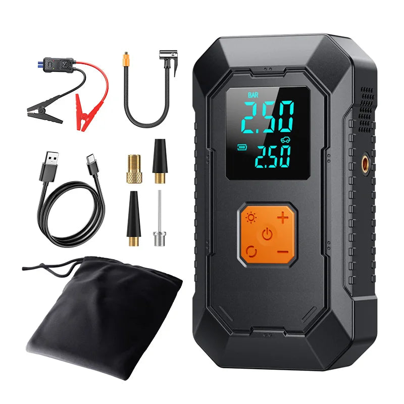 HelloLeiboo Car Jump Starter Air Pump Power Bank 4In1