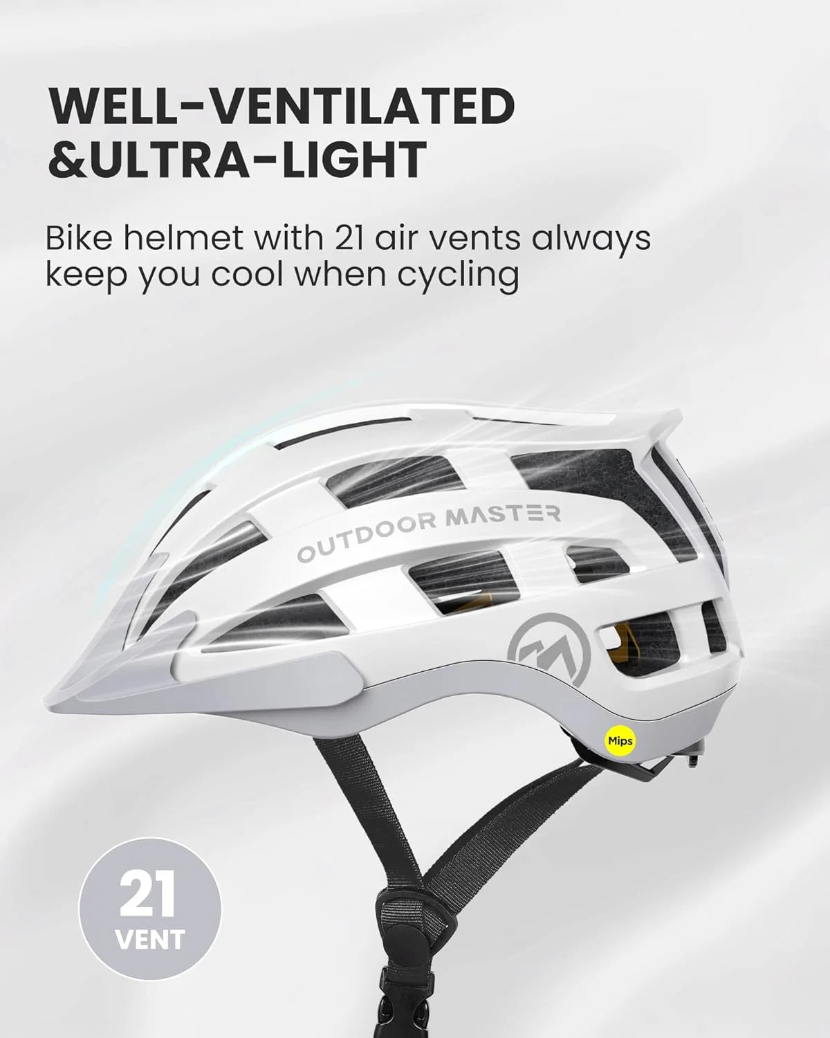 OutdoorMaster MIPS Bike Helmet With Rechargeable LED Taillight