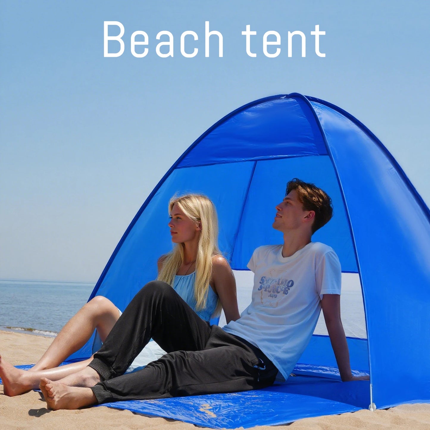 Pakicetus Pop-Up Beach Tent With Carry Bag, Compact Two-Person Design
