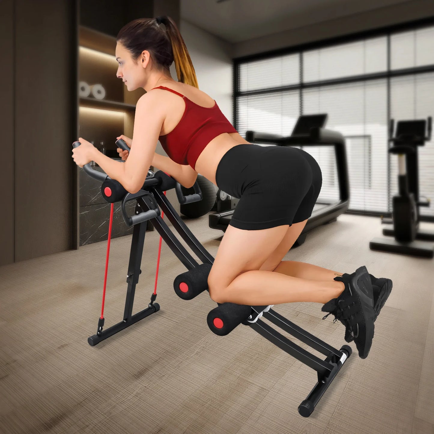 Foldable Ab Machine for Home Gym With LCD Display 440lbs