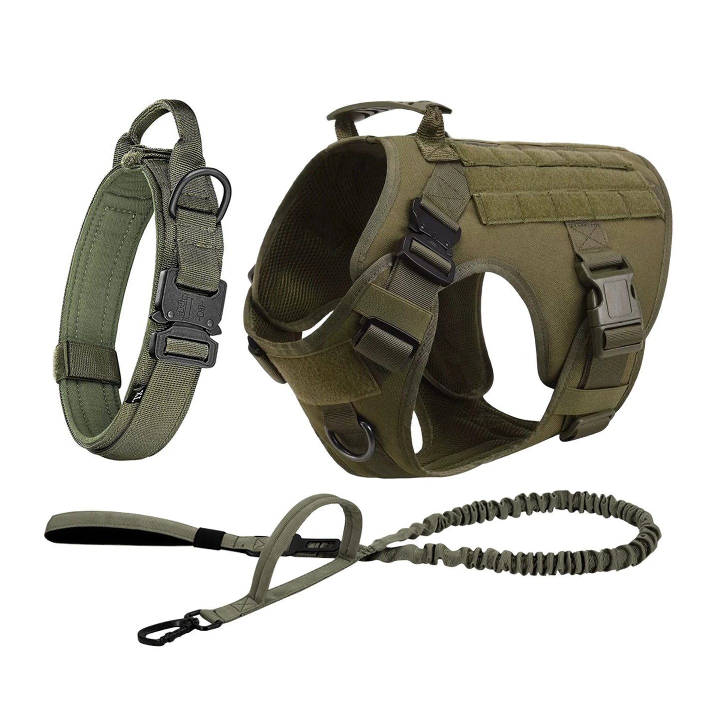 PETRAVEL Tactical Dog Harness Leash Molle Pouches