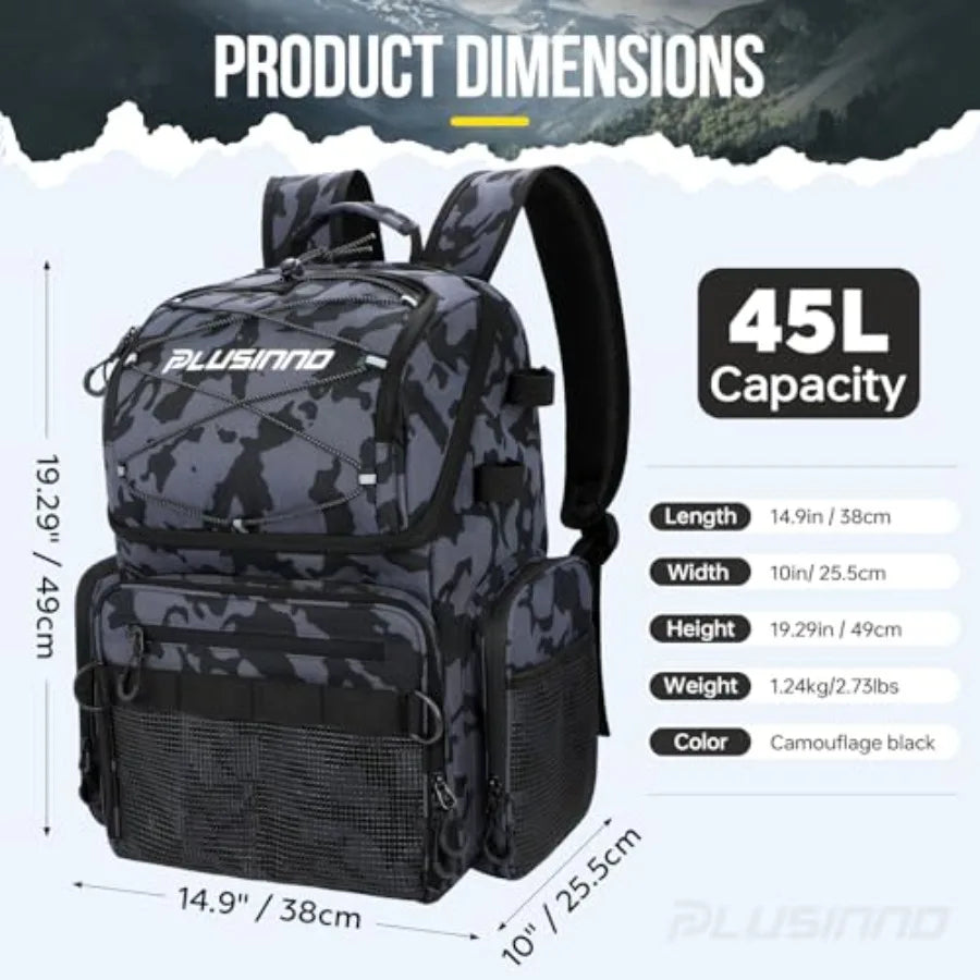 Fishing Cooler Backpack With Rod Holders Water Resistant Tackle Bag