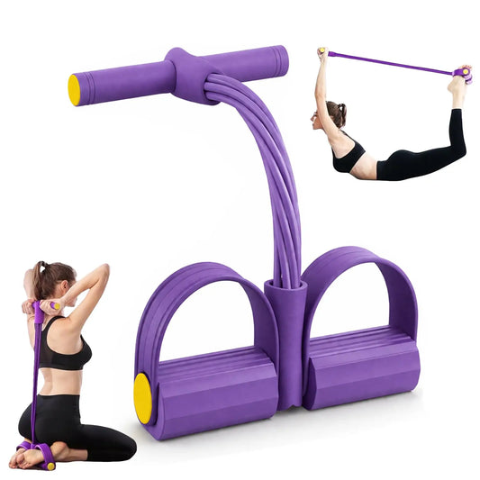 Elastic Yoga Pedal Resistance Band With Six Tubes For Situps