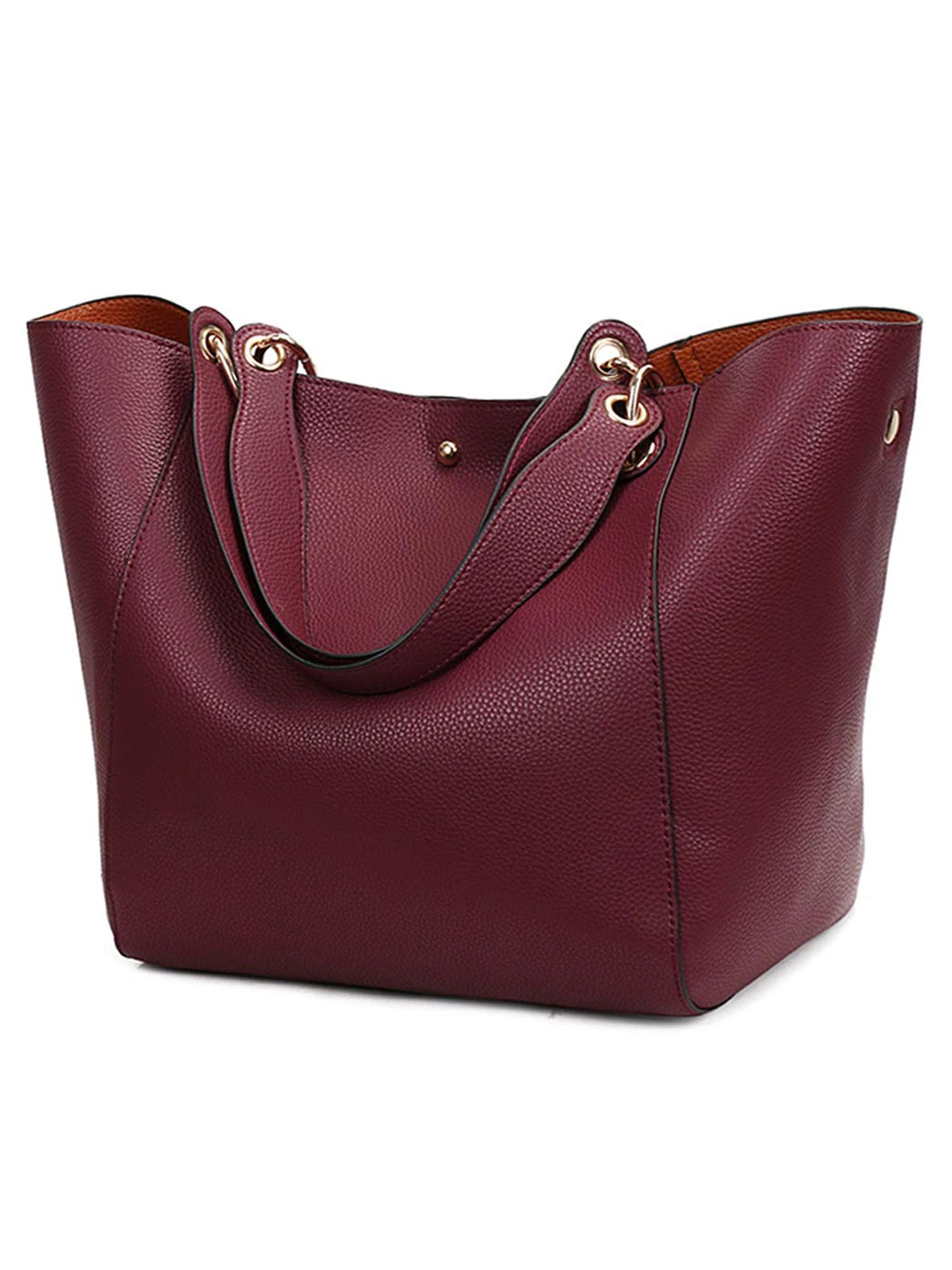 PU Leather Tote Bag For Women Waterproof Shoulder Handbag
