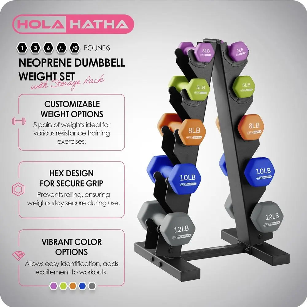 Portable Dumbbell Set With Rack For Home Gym Training