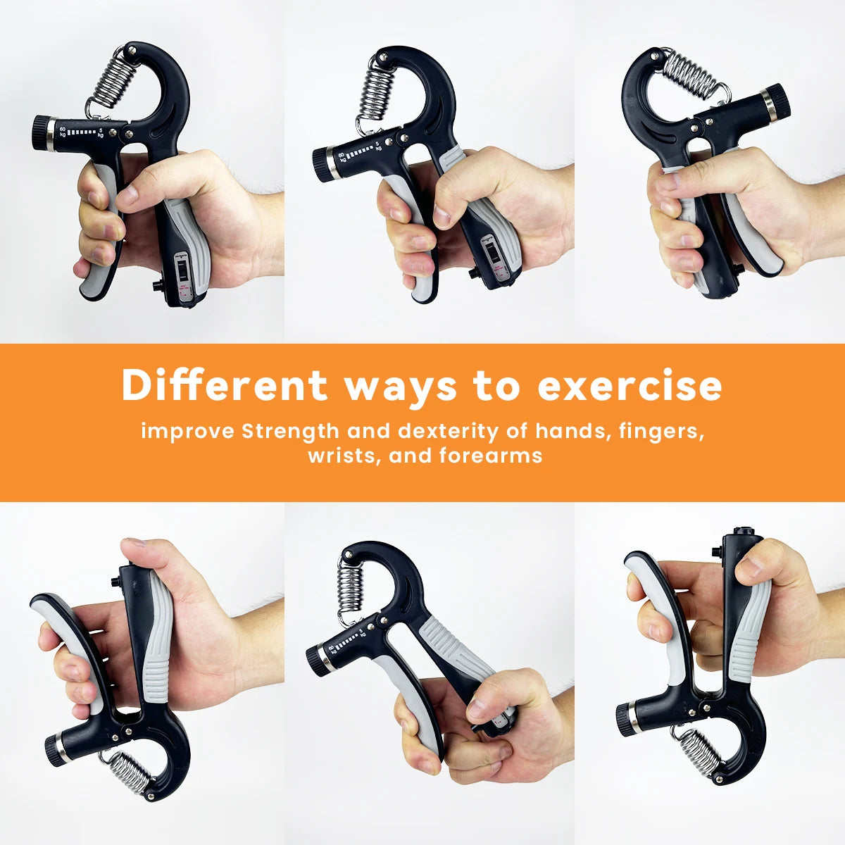 Grip Strength Trainer Adjustable Hand Grip Strengthener Forearm Rehab