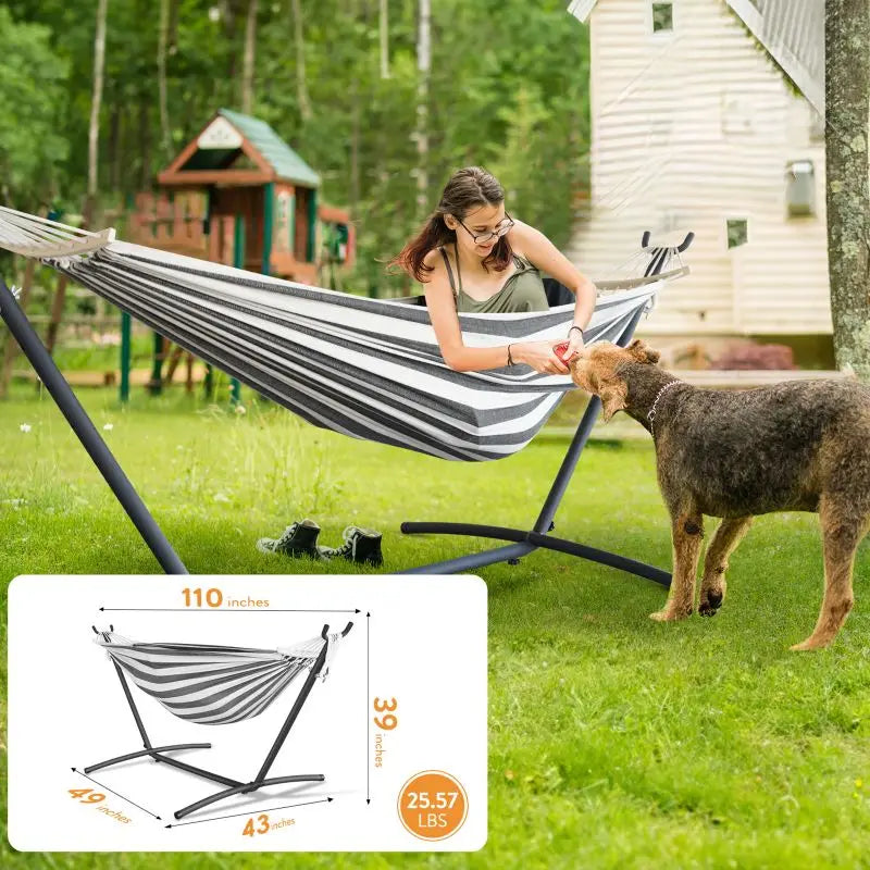 Gyroor Adjustable Stand Hammock 600 Lb Capacity Outdoor Folding Frame