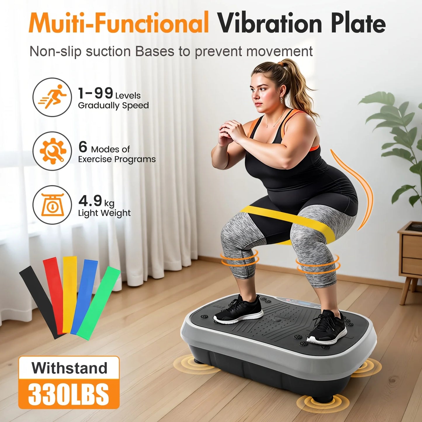 ATMDOG Magnetic Vibration Plate Exercise Machine 200 Speeds 330lb Capacity