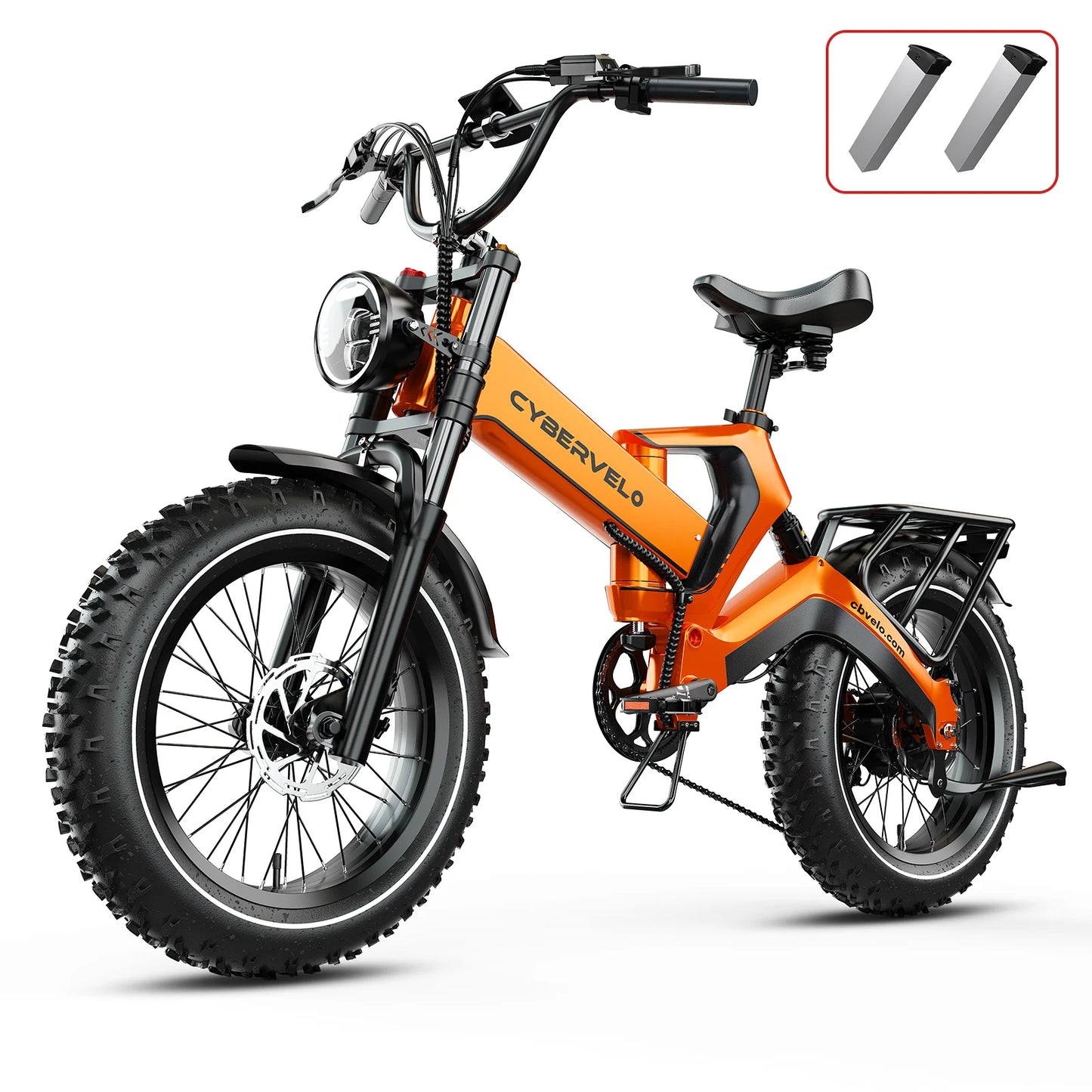 CYBERVELO Fat Tire Foldable Ebike 2000W Peak Motor 48V