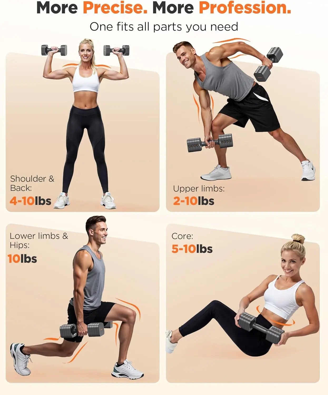 FED Fitness 5 In 1 Adjustable Dumbbells Set For Home
