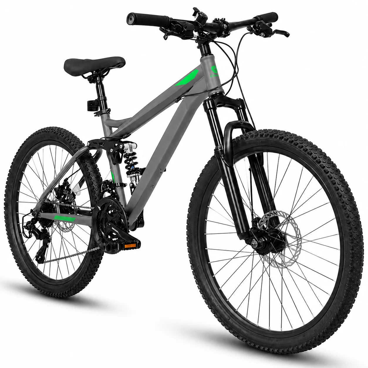 Unisex Full Suspension Mountain Bike 21-Speed Mechanical Disc Brakes