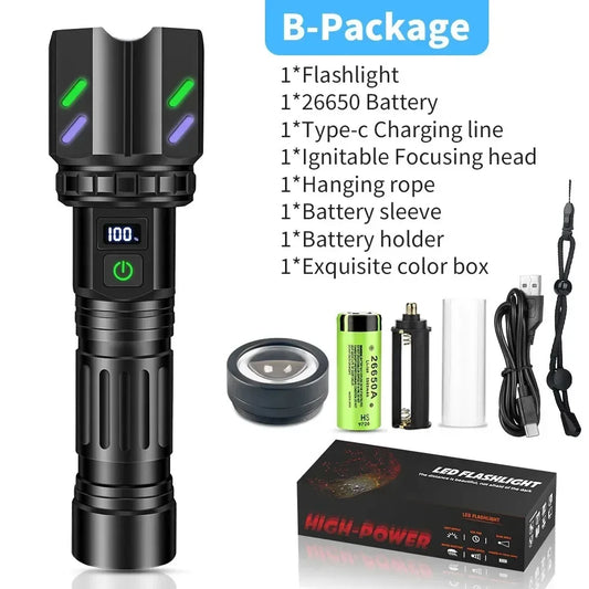 VASTFIRE Bright LED White Laser Flashlight Zoom Torch