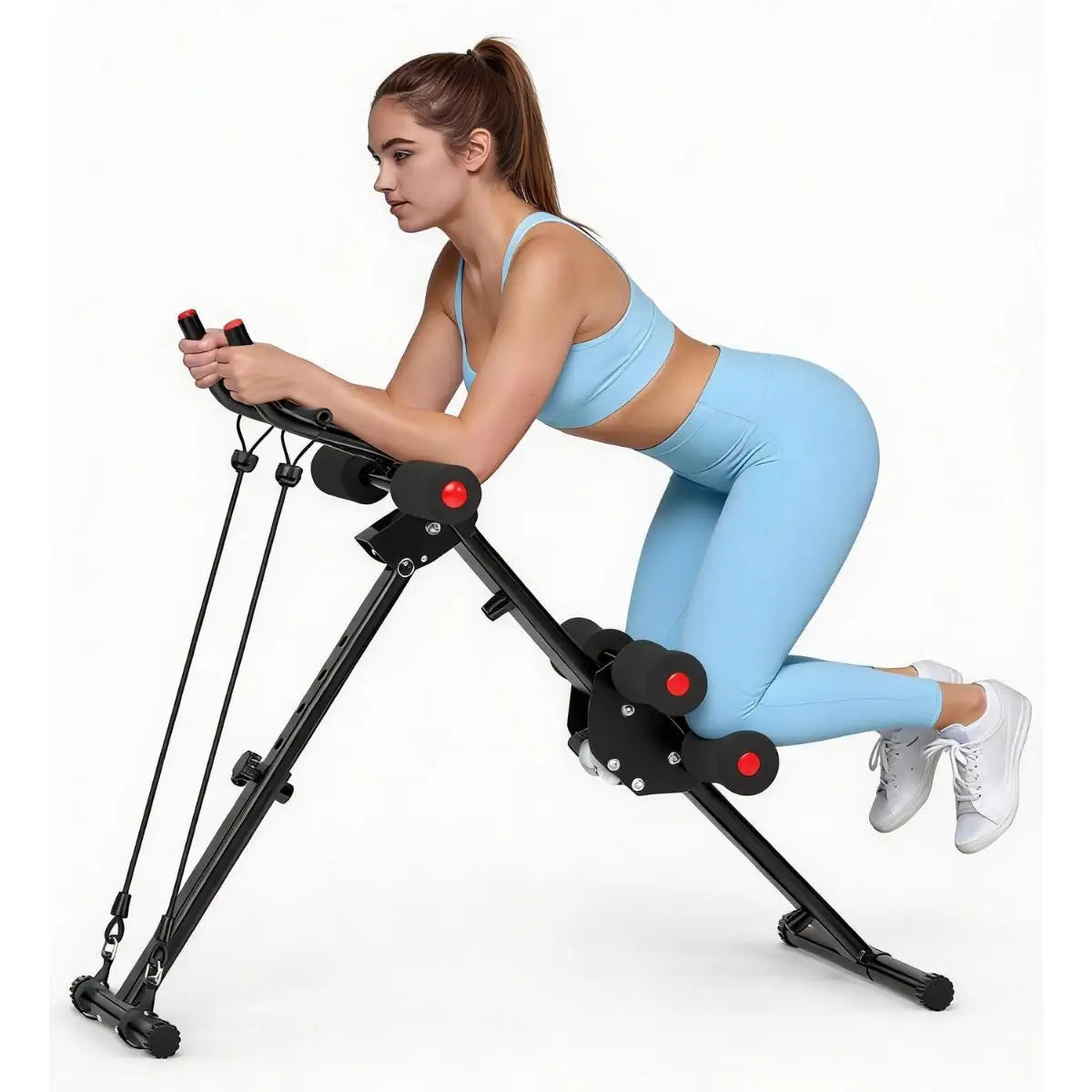 Foldable Core Abdominal Trainer With Adjustable Resistance Bands