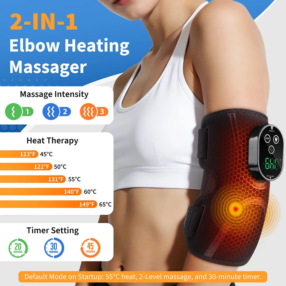 Hailicare Cordless Heated Elbow Massager With Vibration Relief