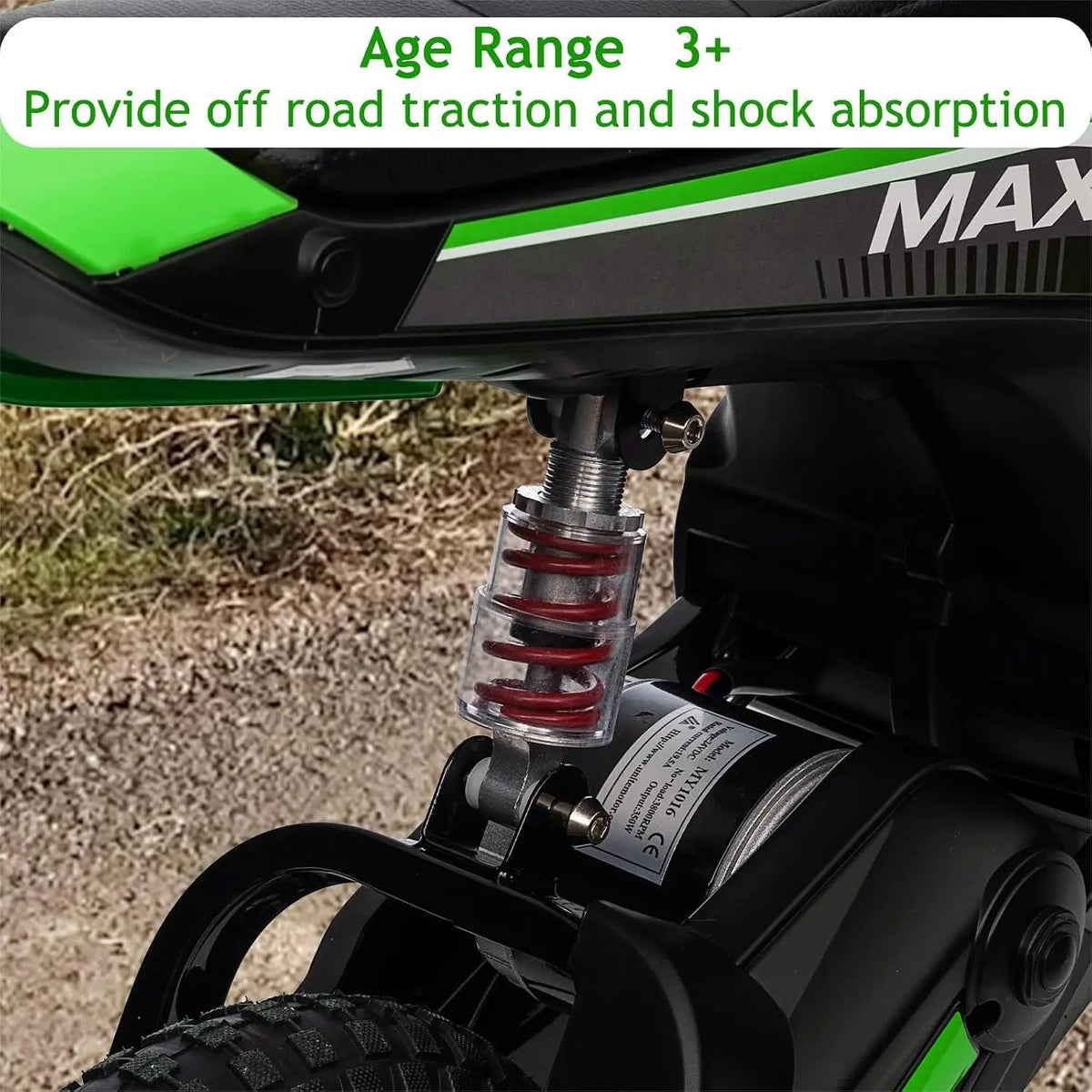 Kids Electric Dirt Bike Ride On Motorcycle With Shock Suspension