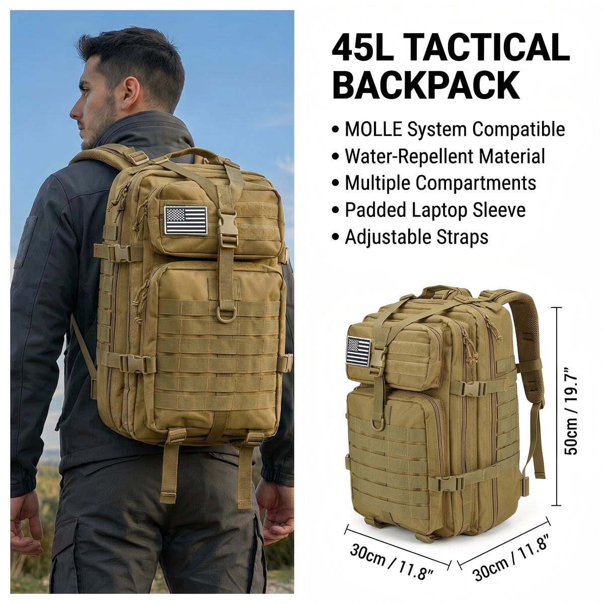 ReFire Gear 45L Men's Tactical Molle Hiking Backpack For Camping