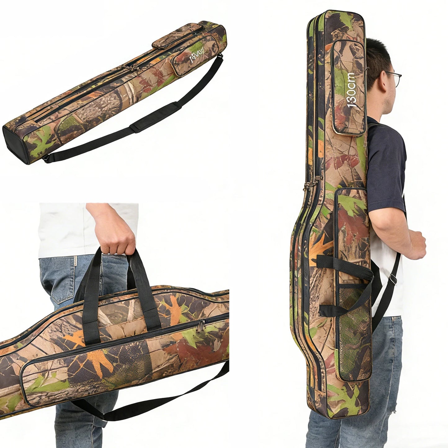 Fishing Pole Storage Bag Waterproof Oxford Case For Travel Use