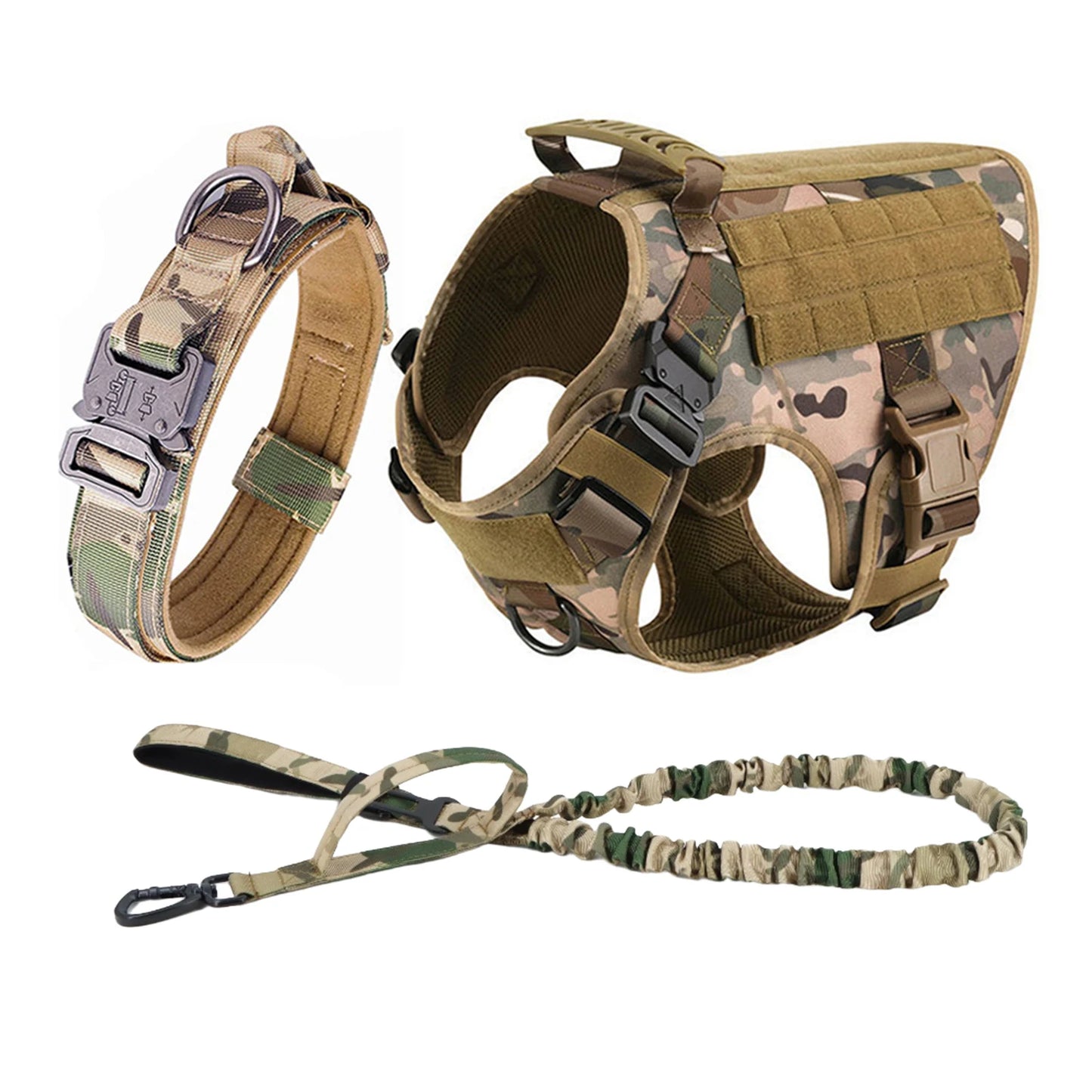 PETRAVEL Tactical Dog Harness Leash Molle Pouches