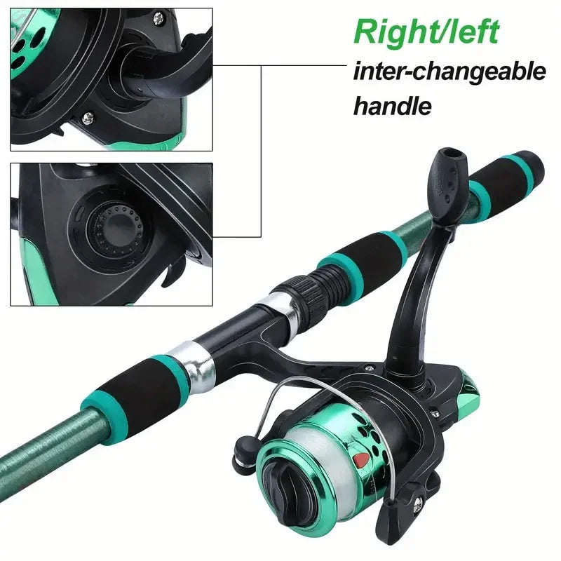 Telescopic Fishing Rod and Spinning Reel Kit for Ocean Angling