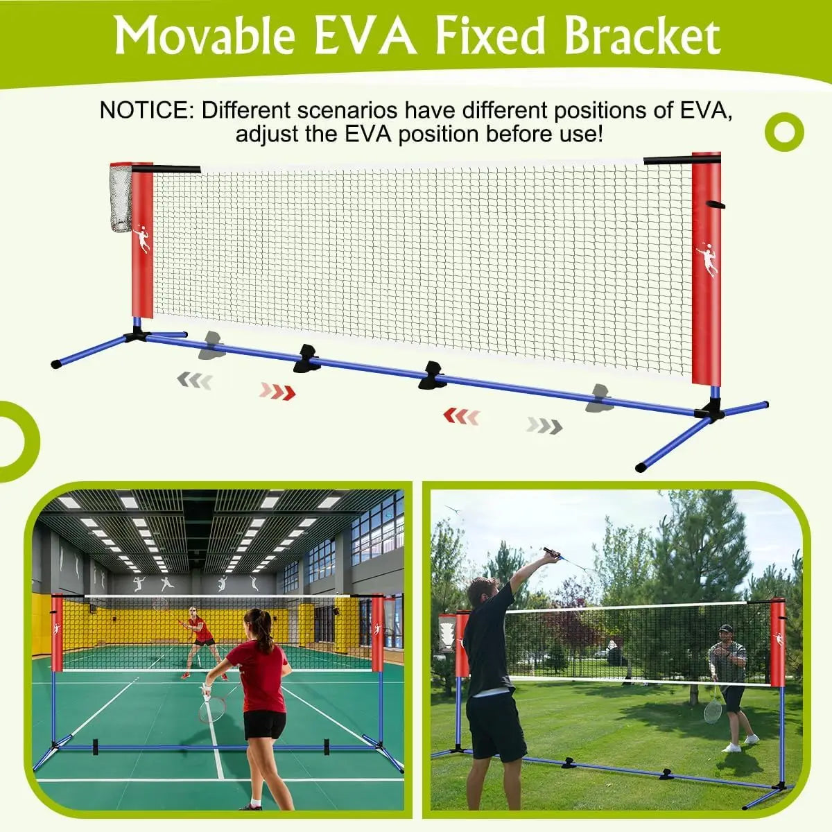 All In One Sports Net Set For Badminton Pickleball Volleyball