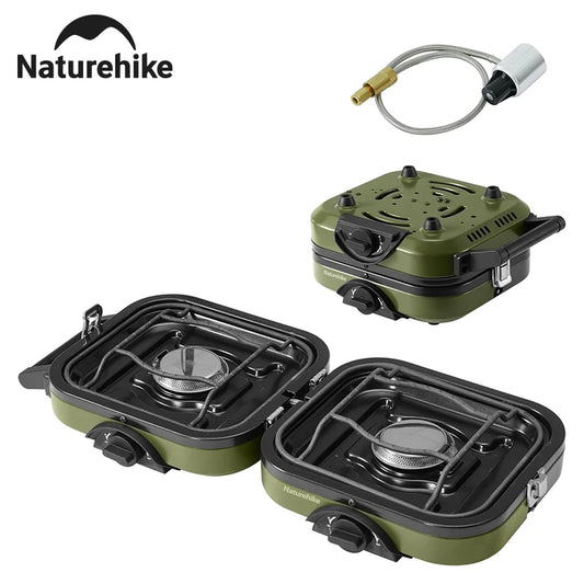 Naturehike Two Burner Folding Camping Stove Propane With Carry Bag