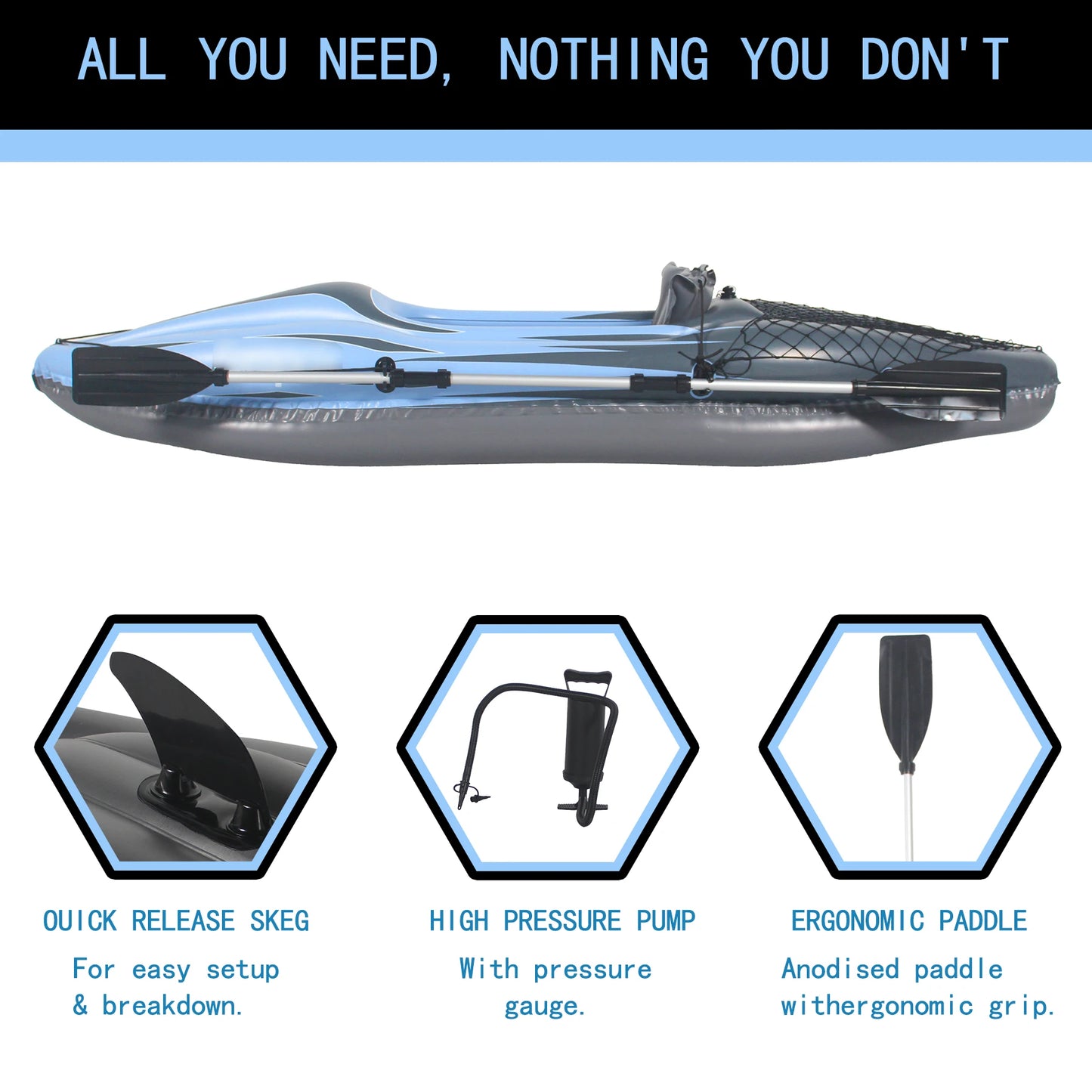 HHSJZWCY Inflatable Fishing Kayak For Lakes And Rivers One Person