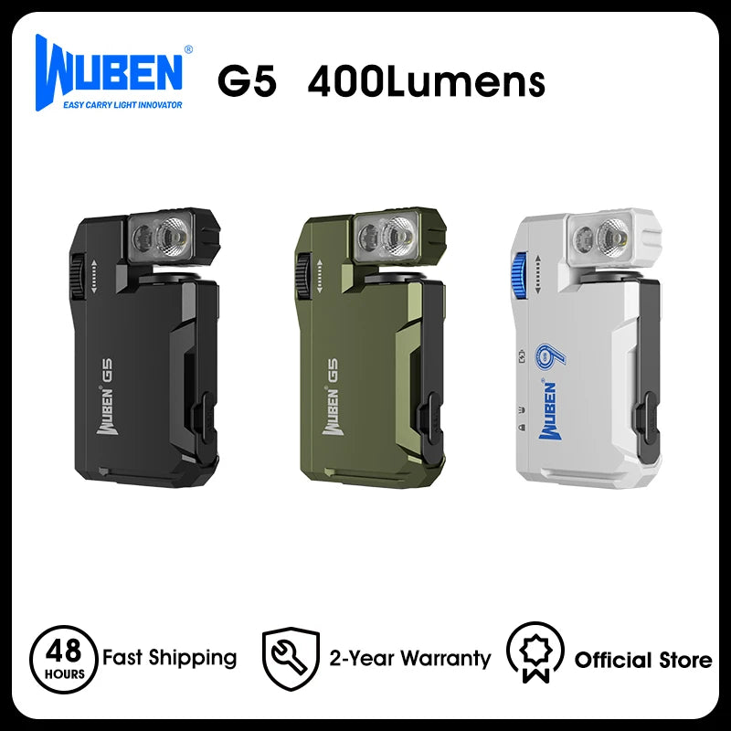 WUBEN G5 RGB Rechargeable EDC Flashlight With Dual Light Sources