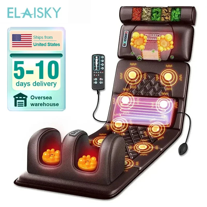 ELAISKY Electric Massage Mattress Cushion With Heating And Infrared Therapy