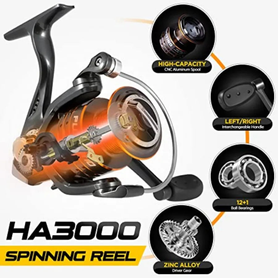 Carbon Fiber Telescopic Fishing Rod And Spinning Reel With Shielded Bearings