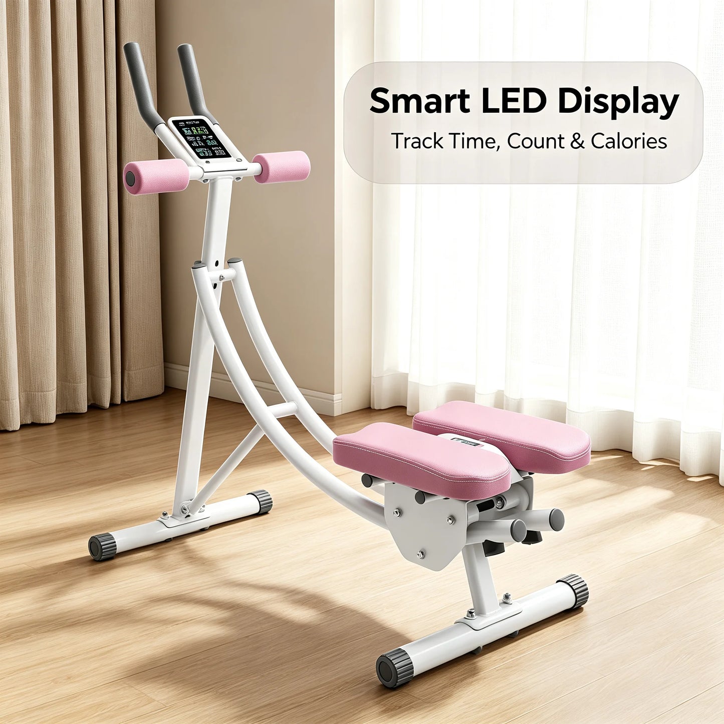 Adjustable Foldable Ab Trainer With Led Display For Home Gym