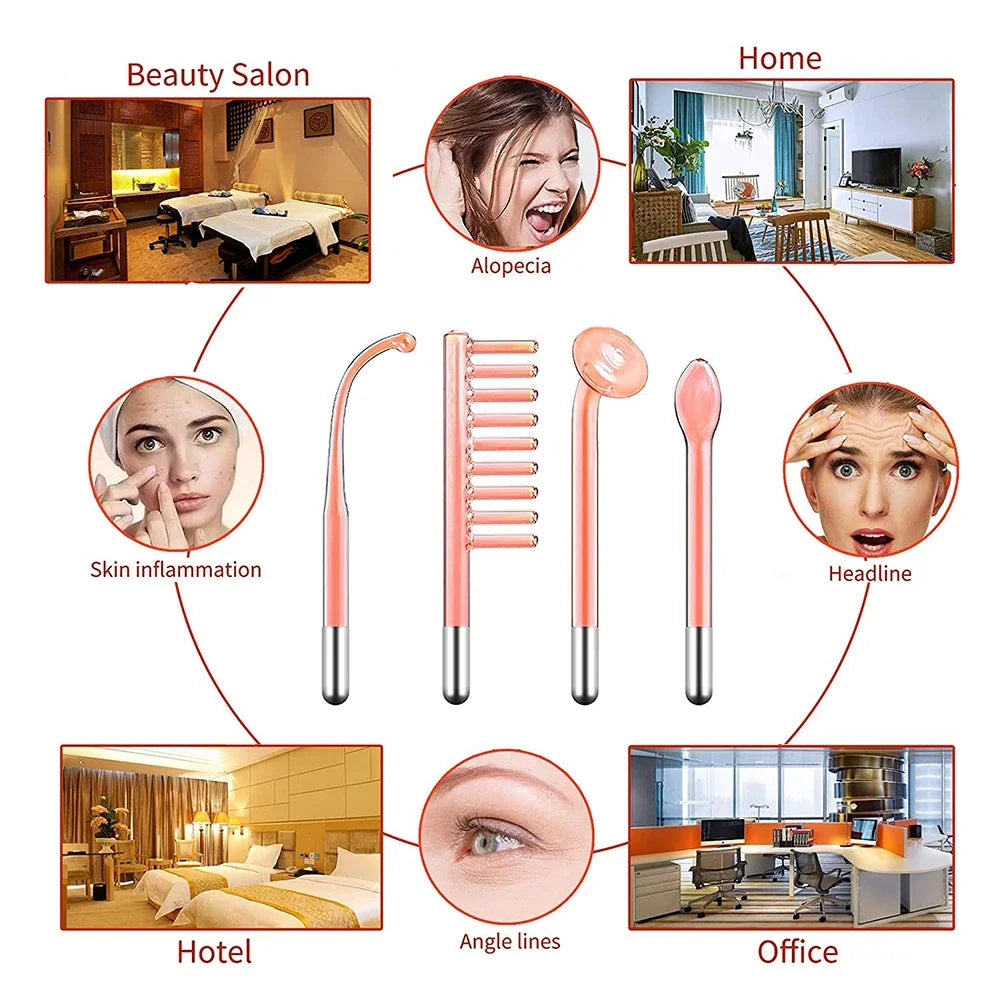Four In One High Frequency Facial Therapy Device For Acne